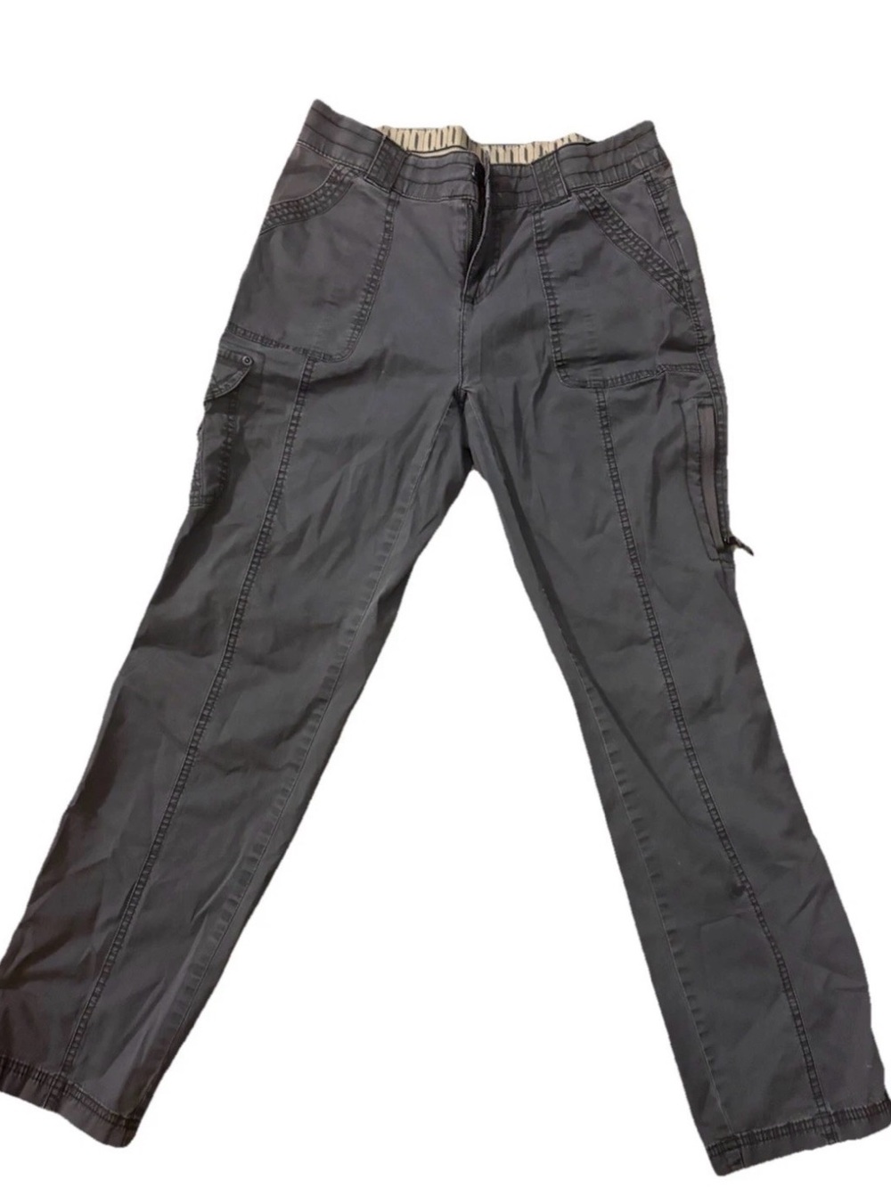 Miu Miu Men's Gray Cargo Pants with Utility Pockets